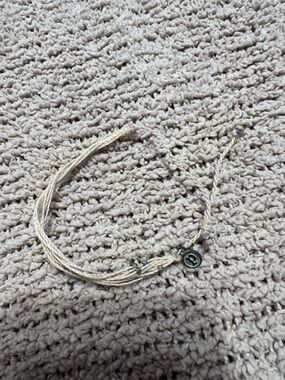 Beige Multi-Strand Braided Bracelet with Silver Accent